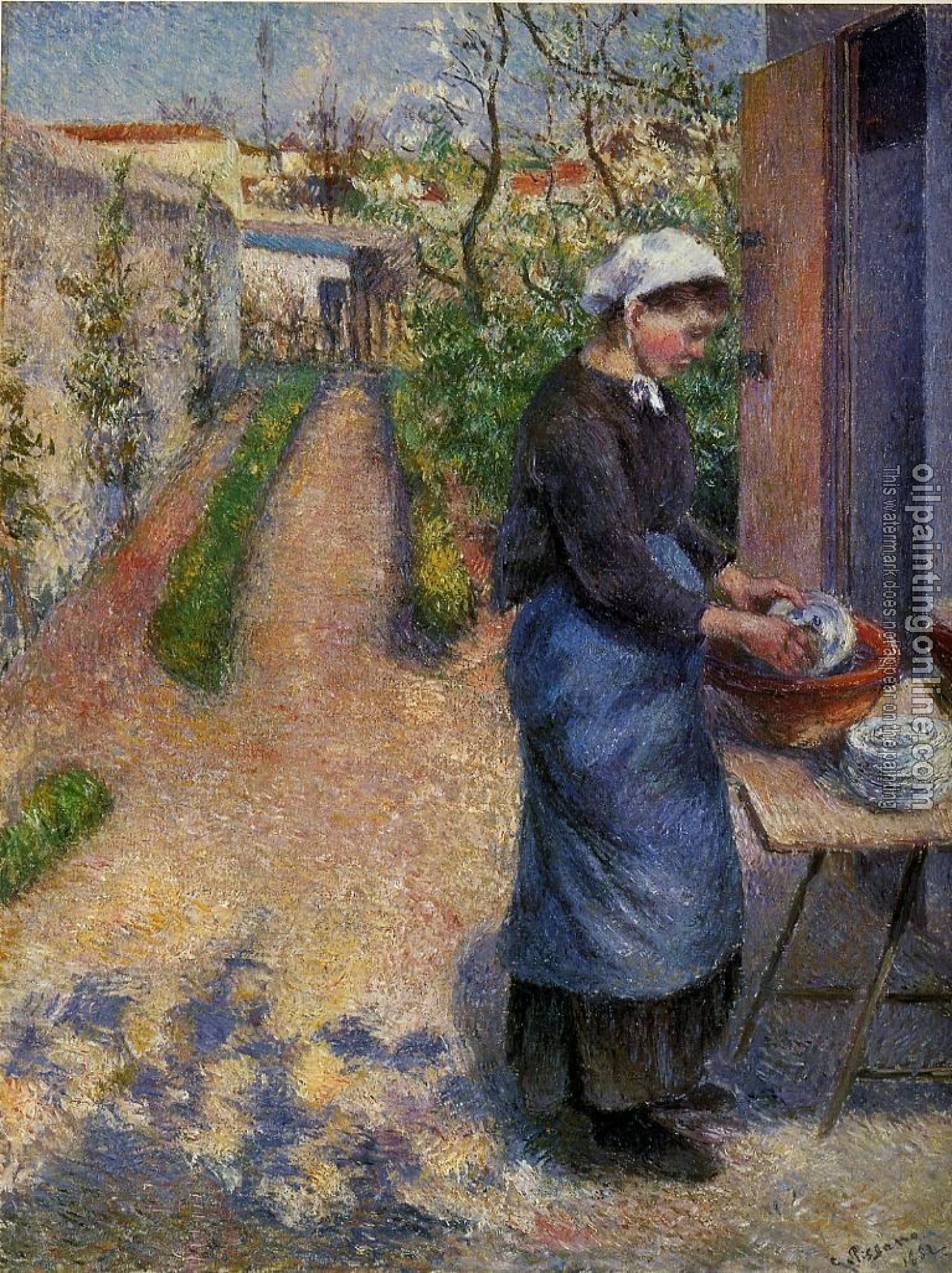 Pissarro, Camille - Young Woman Washing Plates